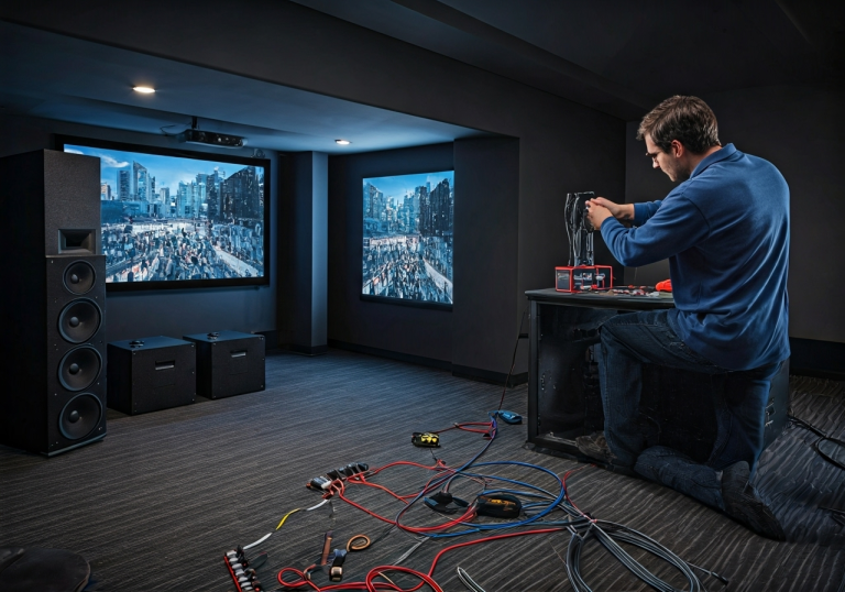 Low Voltage Electrician Services for Audio/Visual & Entertainment Setups