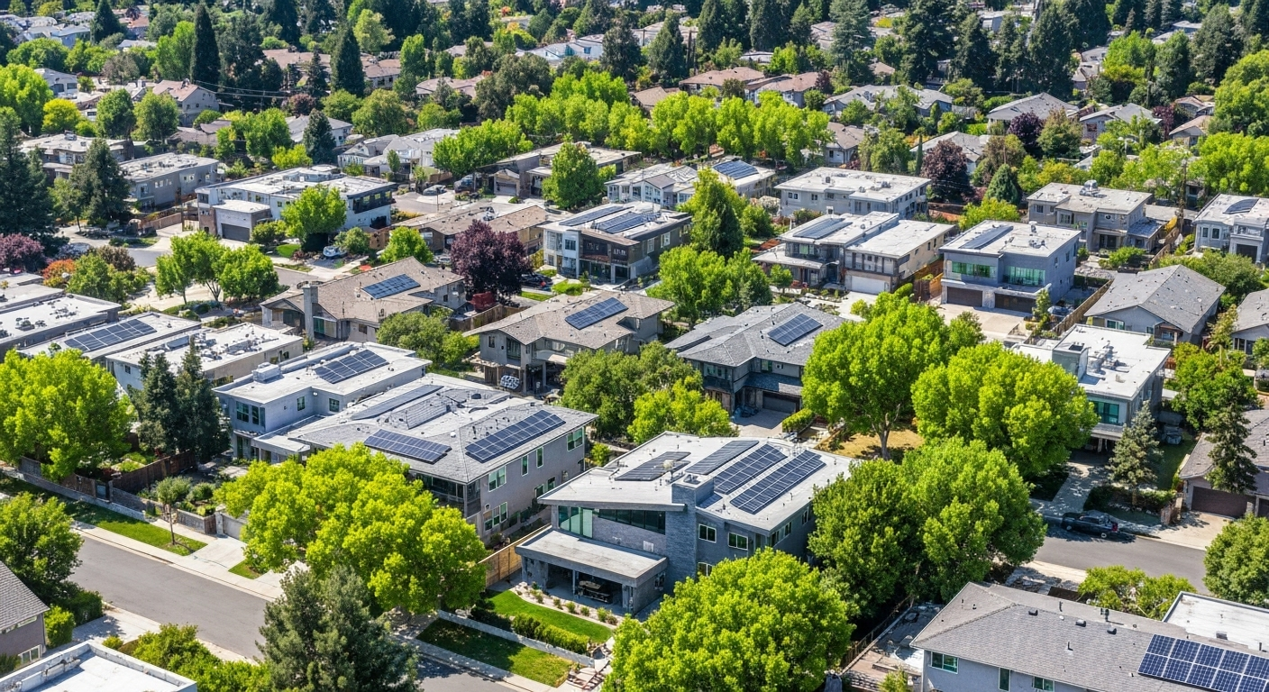 Walnut Creek aerial modern homes